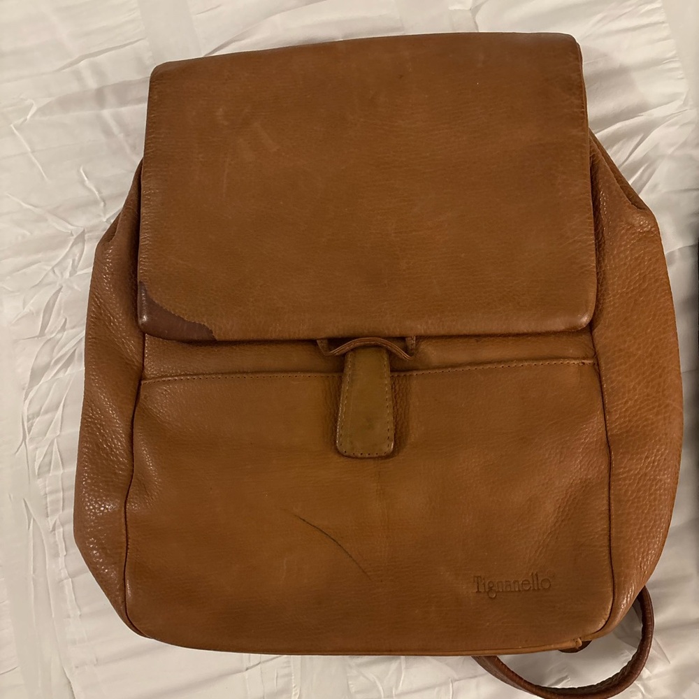 Tignanello Brown Leather Backpack
